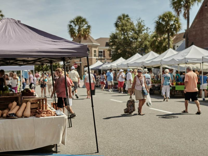 Weekend farmers market near Linden Village with local vendors, fresh produce, and a welcoming community atmosphere.